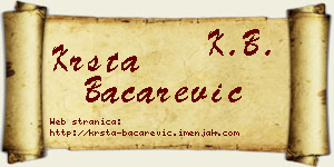 Krsta Bačarević vizit kartica